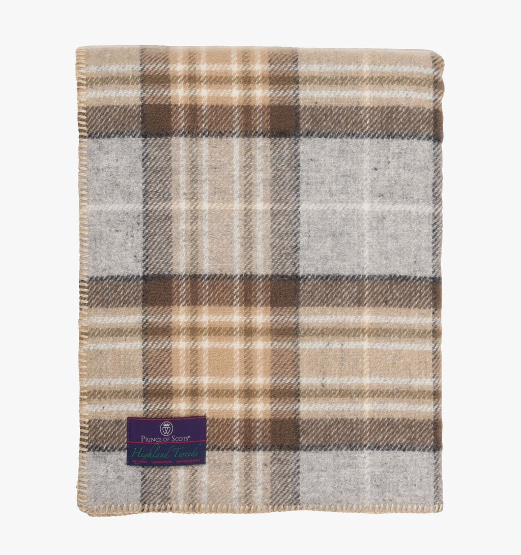Highland Tartan Tweed Merino Wool Throw
