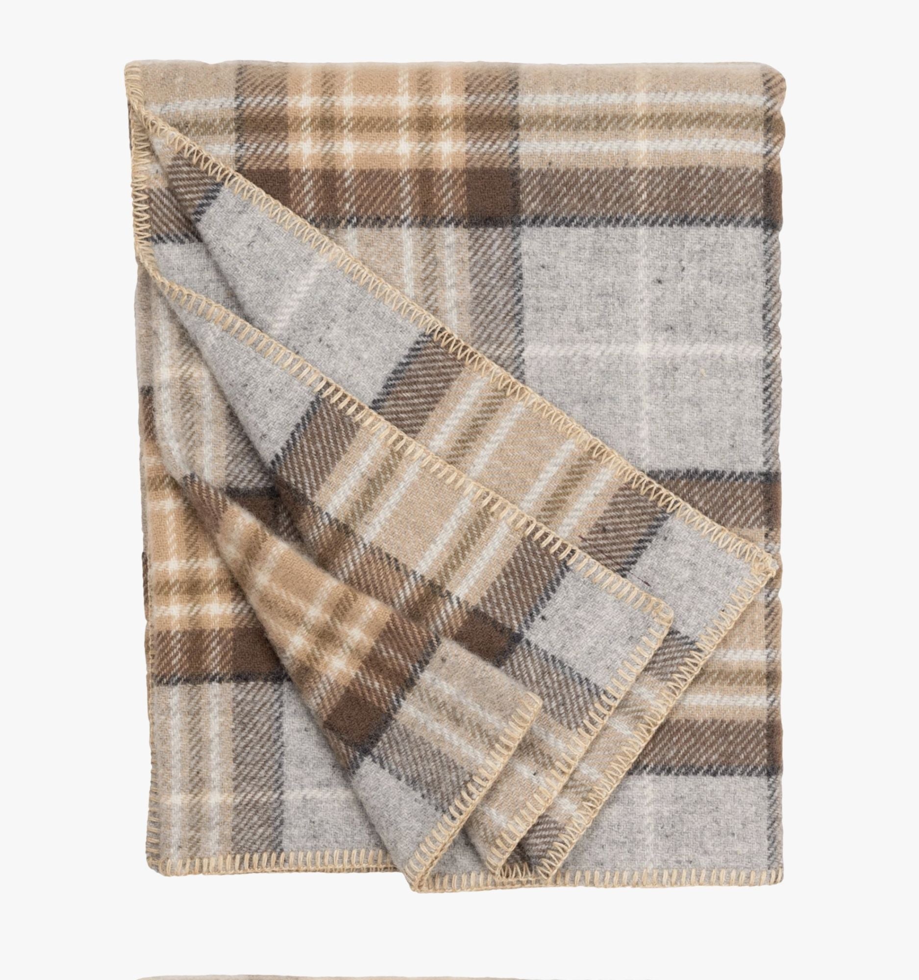Highland Tartan Tweed Merino Wool Throw