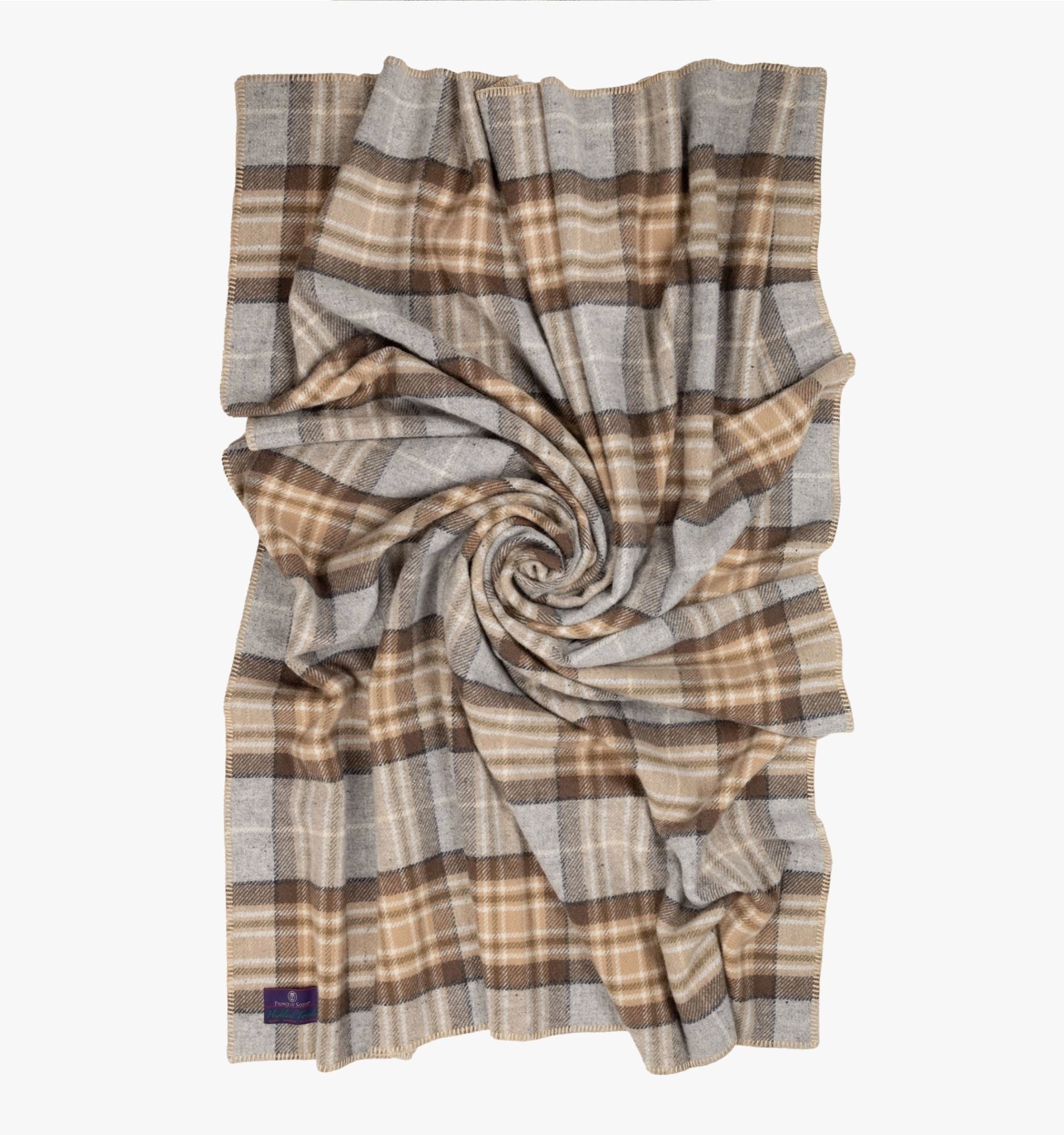 Highland Tartan Tweed Merino Wool Throw
