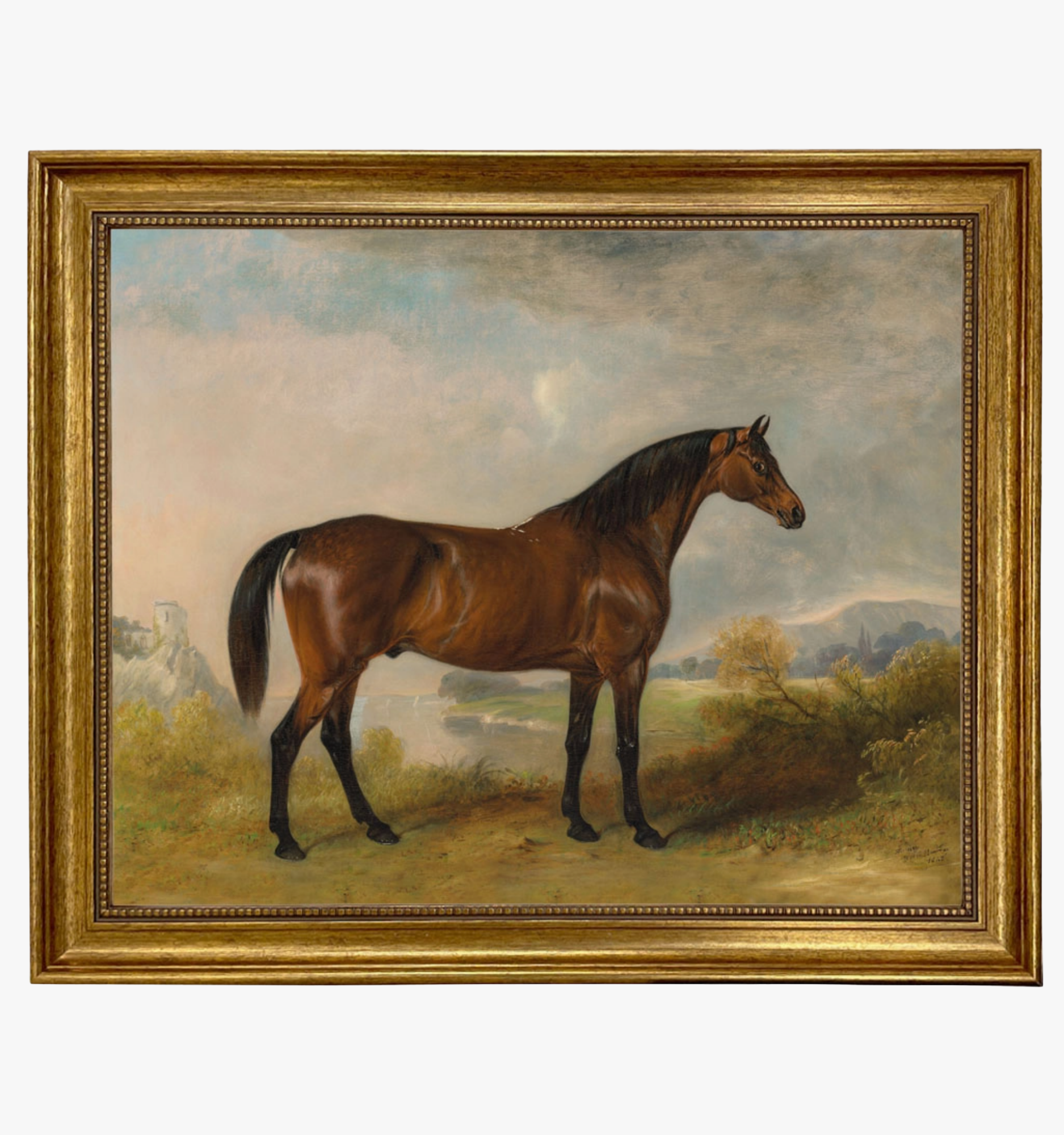 A Bay Hunter Vintage Painting Print On Canvas